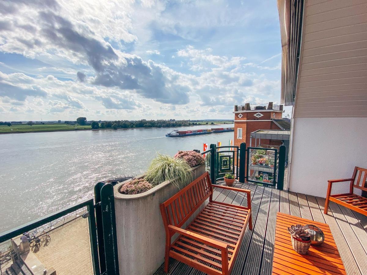 Rheinloft 3 - Grosse Giebelwohnung Mit Dachterrassen An Der Rheinpromenade Emmerich Exterior photo